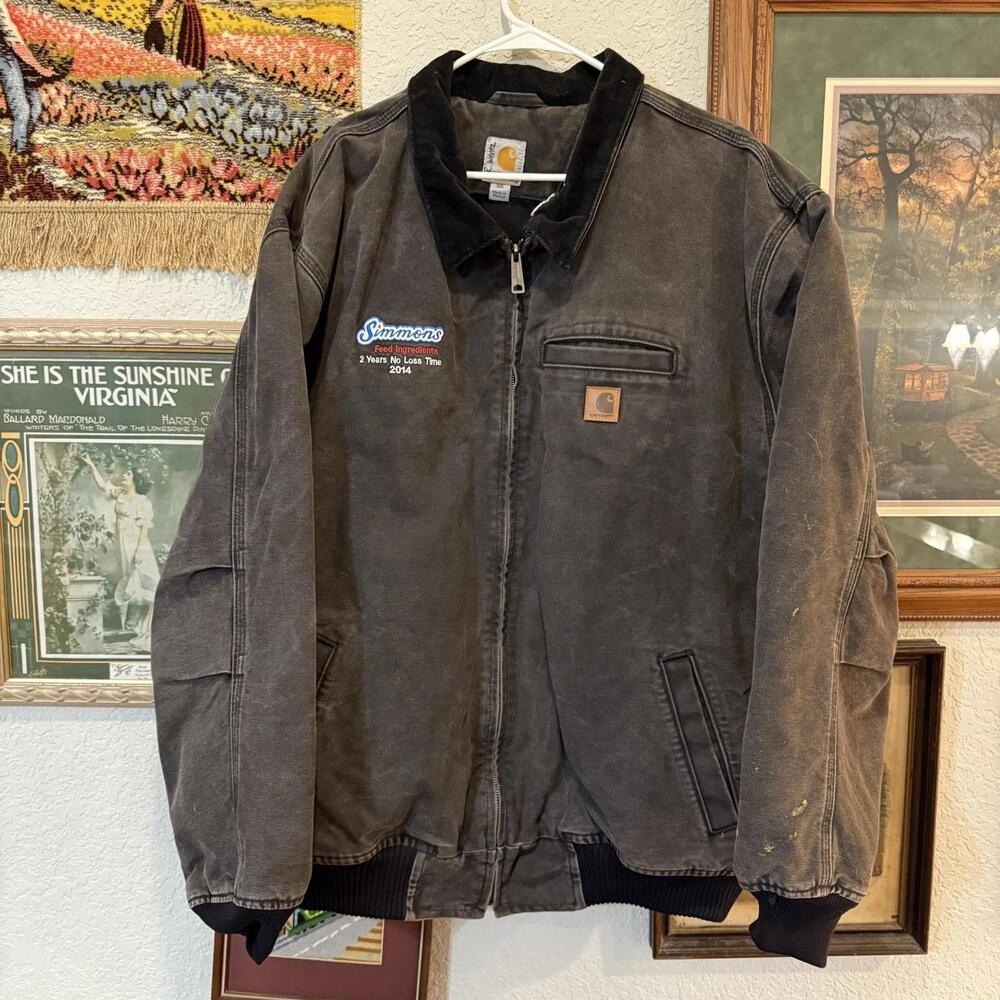 Vintage RARE Carhartt Bankston Flannel Lined Black Men’s Jacket Size 3XL